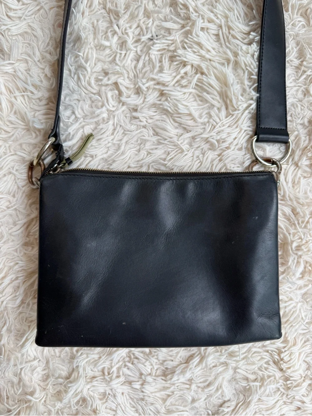 Ted Baker Darceyy Black Leather Crossbody Bag Multi Compartment Zip Purse